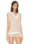 Women Sweaters & Knits | Lovers + Friends Carice Checkered Vest Nude & White