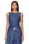 Women Tops | Lovers + Friends Agathe Vest Top Blue Denim
