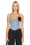 Women Tops | Lovers + Friends Domino Bustier Top Blue Tweed