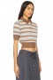Women Tops | Lovers + Friends Maisy Polo Top Blue & Brown Stripe