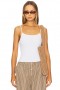 Women Tops | Lovers + Friends Ribbed Square Neck Bodysuit White