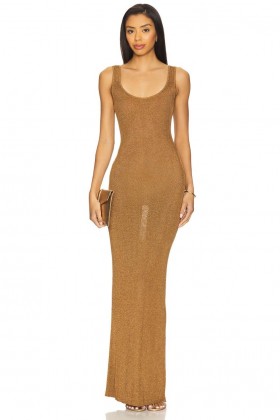 Women Dresses | Lovers + Friends Benilda Metallic Maxi Dress Bronze