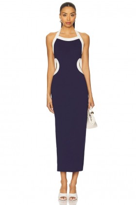 Women Dresses | Lovers + Friends Eliza Midi Dress Navy & White