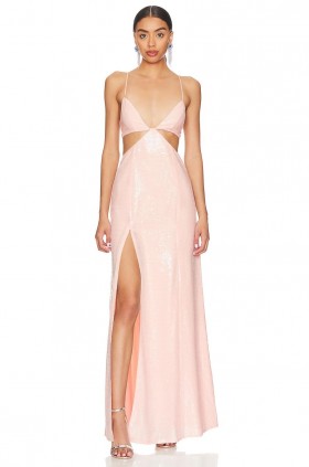 Women Dresses | Lovers + Friends Leighton Sequin Gown Champagne Pink