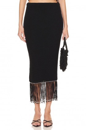 Women Skirts | Lovers + Friends Bryony Fringe Skirt Black