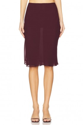 Women Skirts | Lovers + Friends Mischa Midi Skirt Wine Red