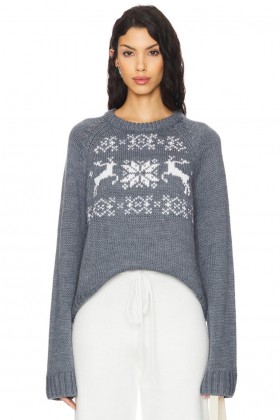 Women Sweaters & Knits | Lovers + Friends Leo Fairisle Sweater Grey & White