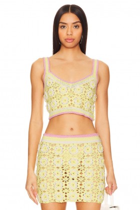 Women Sweaters & Knits | Lovers + Friends Meadow Crochet Top Yellow