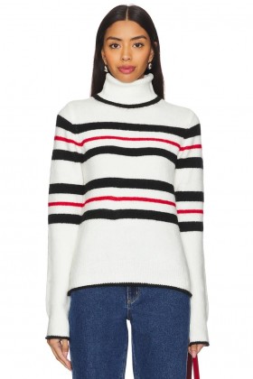 Women Sweaters & Knits | Lovers + Friends Océane Turtleneck Pullover Black & Red Stripe