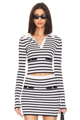 Women Sweaters & Knits | Lovers + Friends Selene Striped Sweater Black & White