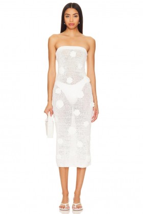 Women Swimsuits & Cover-Ups | Lovers + Friends Everla Rosette Midi Dress Ivory