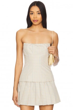 Women Tops | Lovers + Friends Alaina Top Yellow Plaid