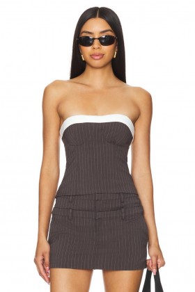 Women Tops | Lovers + Friends Ashley Top Grey Pinstripe