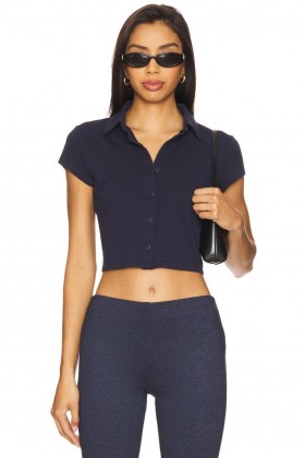 Women Tops | Lovers + Friends Bailey Polo Top Navy Blue