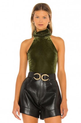 Women Tops | Lovers + Friends Ellen Bodysuit Dark Green