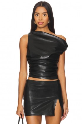 Women Tops | Lovers + Friends Noa Faux Leather Top Black