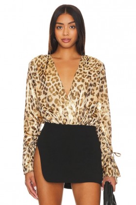Women Tops | Lovers + Friends Viviana Bodysuit Lexy Leopard