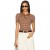 Women Sweaters & Knits | Lovers + Friends Camelia Stripe Short Sleeve Polo Brown & Ivory