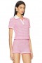  Blusas femininas | Blusa polo Lena da Lovers + Friends, rosa e branca