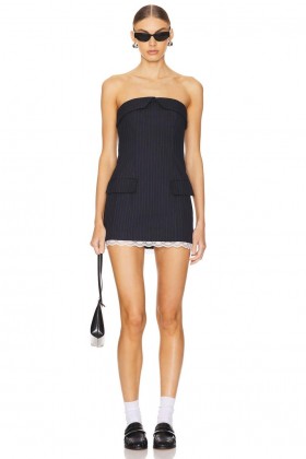  Vestidos femininos | Lovers + Friends Elodie Mini Vestido Cinza com Riscas