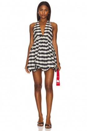  Vestidos femininos | Lovers + Friends Quincy Mini Vestido xadrez preto e marfim