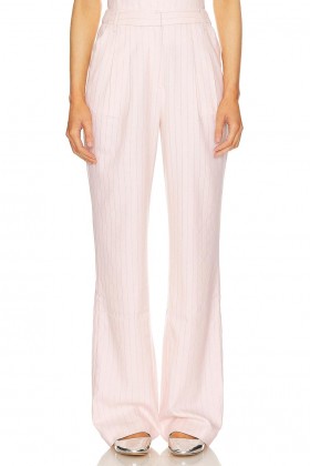  Calça feminina | Lovers + Friends Jasmine Calça rosa com risca de giz