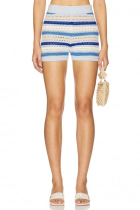  Shorts femininos | Lovers + Friends Lucia Short Azul Multicolorido