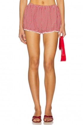  Shorts femininos | Lovers + Friends Ruby Short Xadrez Vermelho