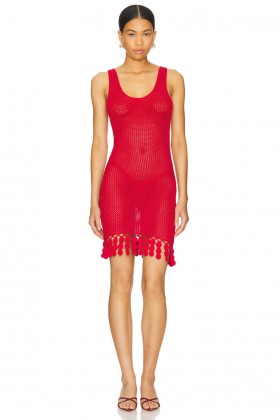  Maiôs e Saídas de Praia Femininas | Vestido Mini de Crochê Consuelo da Lovers + Friends Vermelho