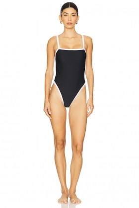  Maiôs e Saídas de Praia Femininos | Lovers + Friends Nylah Maiô Preto e Branco