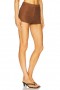  Női Rövidnadrág | Lovers + Friends Brixton Linen Short Csokoládészínű