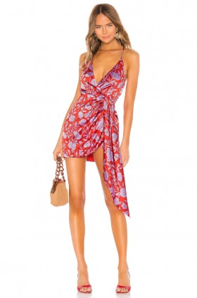  Abiti da donna | Mini abito Kamala Lovers + Friends rosso e viola con fiori