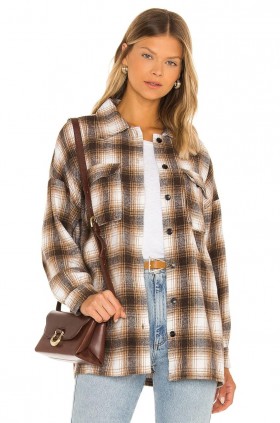  Giacche e cappotti da donna | Lovers + Friends Harlow Flannel Shacket Marrone