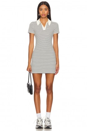 レディースドレス | Lovers + Friends キャリー ポロ ミニドレス アイボリー＆ブラック