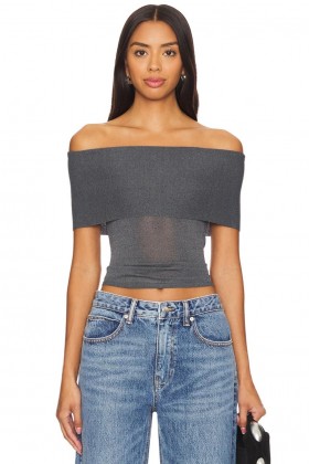 レディーストップス | Lovers + Friends Anita Top チャコールグレー