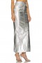  Dameskjørt | Lovers + Friends Monique Faux Leather Maxi Skjørt Metallisk Sølv