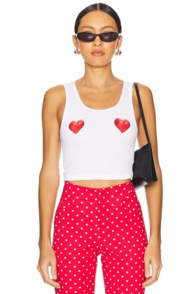  Dametopper | Lovers + Friends Hearts Tank Hvit