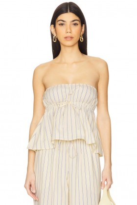  Dametopper | Lovers + Friends Ray-topp med gul stripe