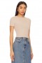  Bluzki damskie | Lovers + Friends Emma Cropped Tee Stone