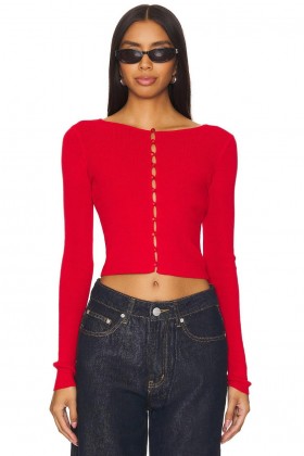  Swetry i dzianiny damskie | Lovers + Friends Ciara Cardigan Red