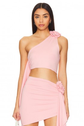  Bluzki damskie | Lovers + Friends Cordelia Top w kolorze jasnoróżowym