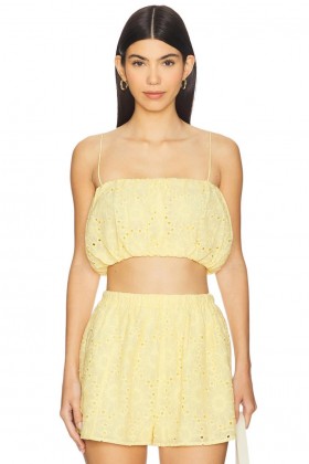  Bluzki damskie | Lovers + Friends Josie Top w kolorze jasnożółtym