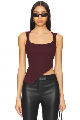  Bluzki damskie | Lovers + Friends Penn Top w kolorze oxblood