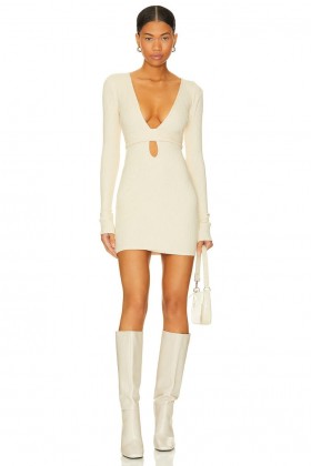  Rochii de damă | Rochie mini Lovers + Friends Calliope, alb-crem