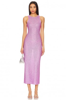  Rochii de damă | Rochie midi cu paiete Lovers + Friends Hollis roz