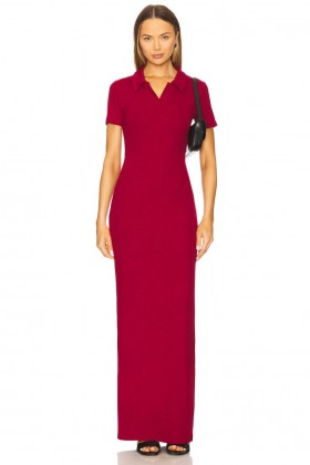  Rochii de damă | Lovers + Friends Rochie lungă Margo Polo Oxblood