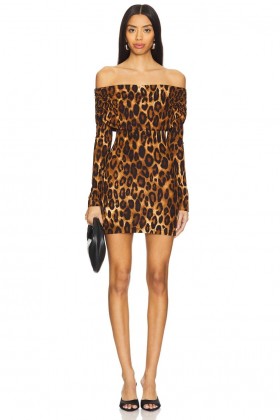  Rochii de damă | Rochie mini Lovers + Friends Sarah cu imprimeu leopard