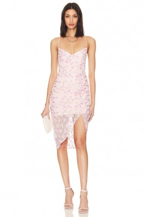  Rochii de damă | Rochie Lovers + Friends Skylight roz, cu imprimeu floral și multicolor