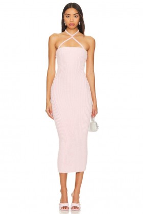  Pulovere și tricotaje pentru femei | Rochie halter Astrid, roz deschis, de la Lovers + Friends