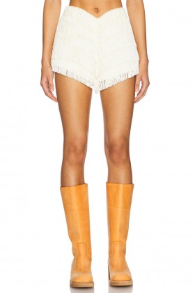  Ženske kratke hlače | Lovers + Friends Andi Fringe Shorts krem
